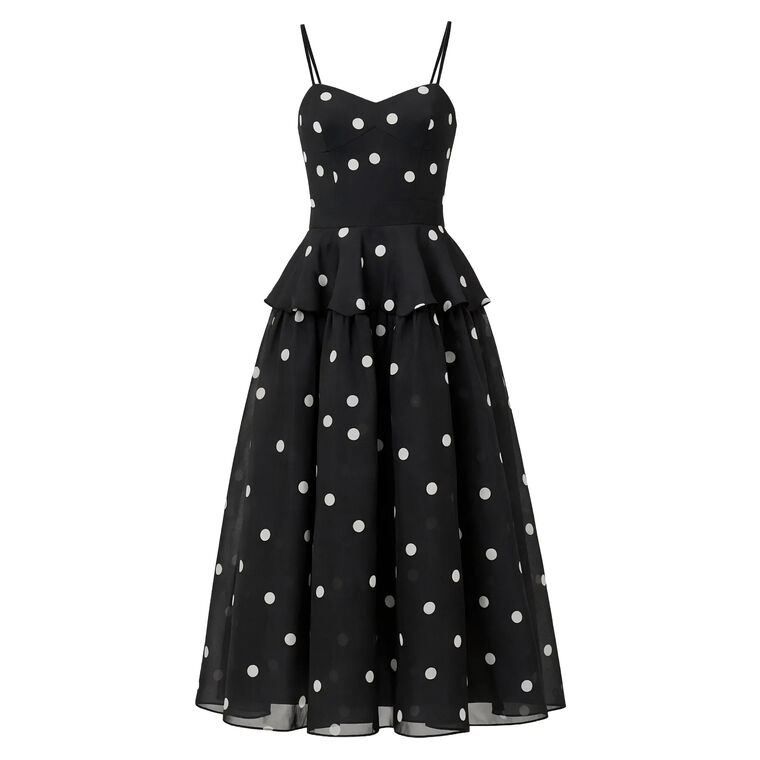 Parma Sleeveless Tiered Polka Dot Maxi Dress image number null