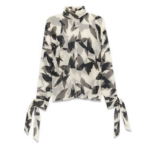 Silk Muslin Butterfly Printed Blouse