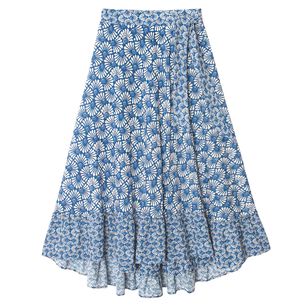 Janey Shell Print Tiered Maxi Skirt
