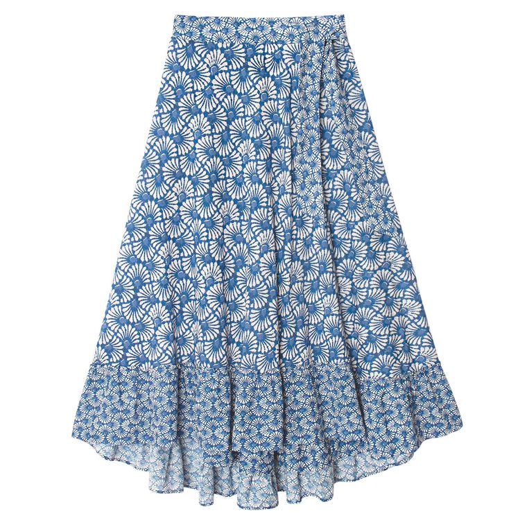 Janey Shell Print Tiered Maxi Skirt image number null