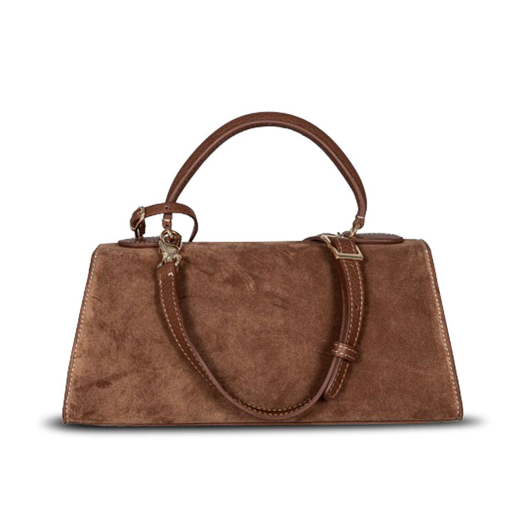 Rose East West Suede Top Handle Bag image number null