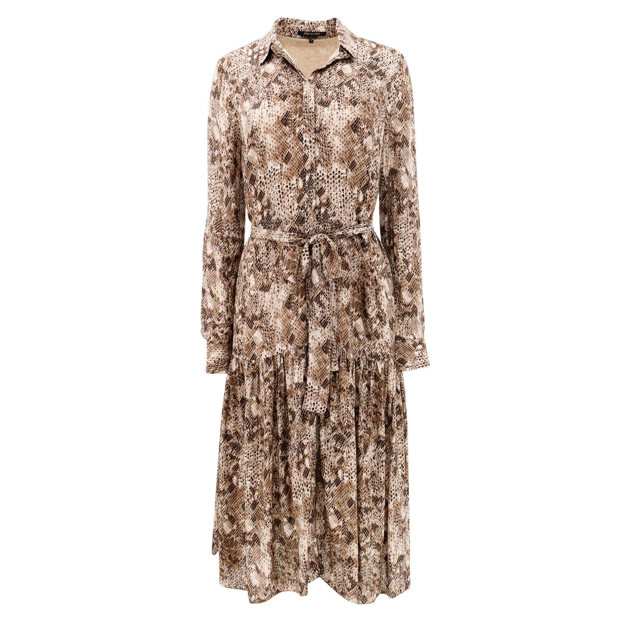 Snake print belted dress outlet