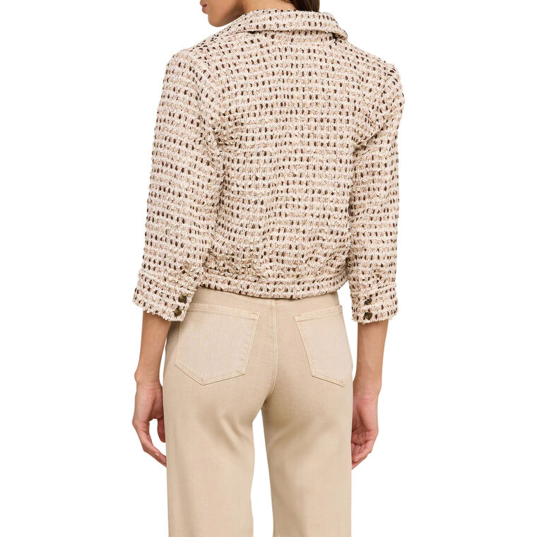 Jia 3/4 Sleeve Cropped Tweed Jacket image number null