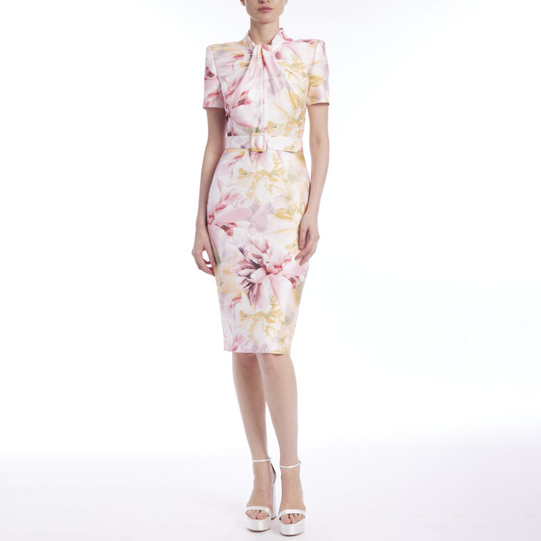 Belted Floral Dress image number null