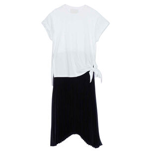 T-Shirt Combo Dress with Pleated Skirt