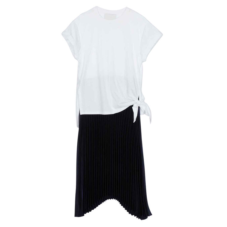 T-Shirt Combo Dress with Pleated Skirt image number null