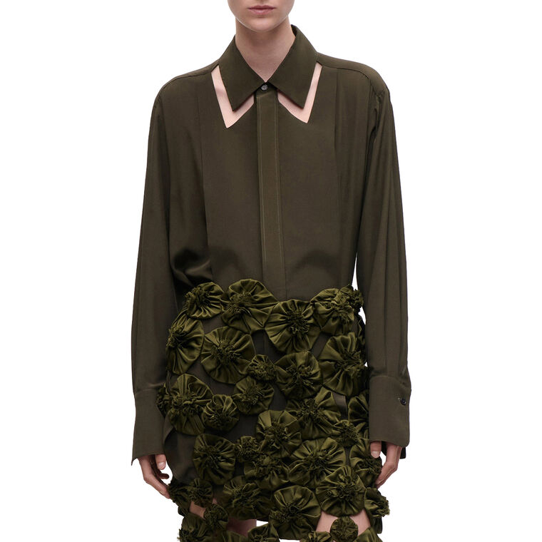 Cut Out Collar Blouse image number null