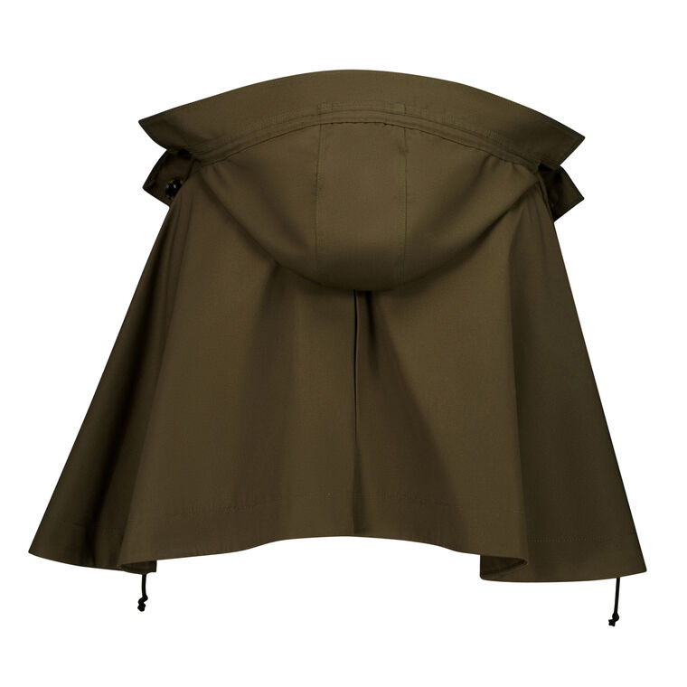 Cropped Twill Military Trench Cape image number null