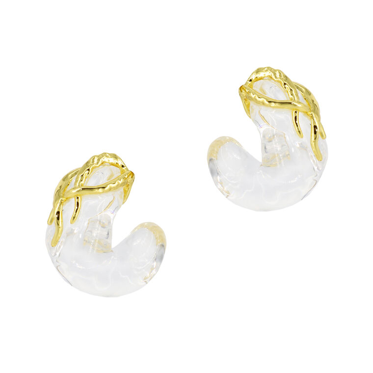 Liquid Vine Lucite Small Hoop Earrings image number null