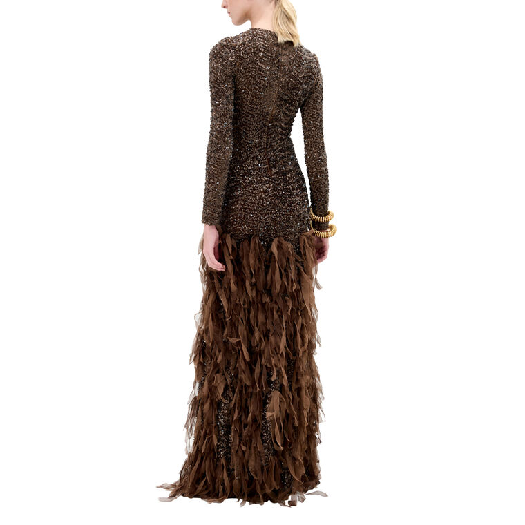 Bilal Long Sleeve Sequin Maxi Dress image number null