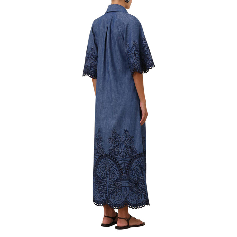 Coco Embroidered Denim Dress image number null