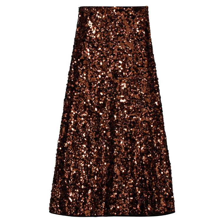 Velvet Sequins Maxi Skirt image number null