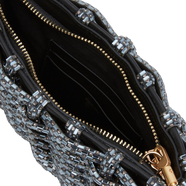 Morgan Woven Rhinestone Clutch image number null