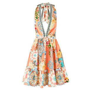 Ruffle Hem Halterneck Mini Dress