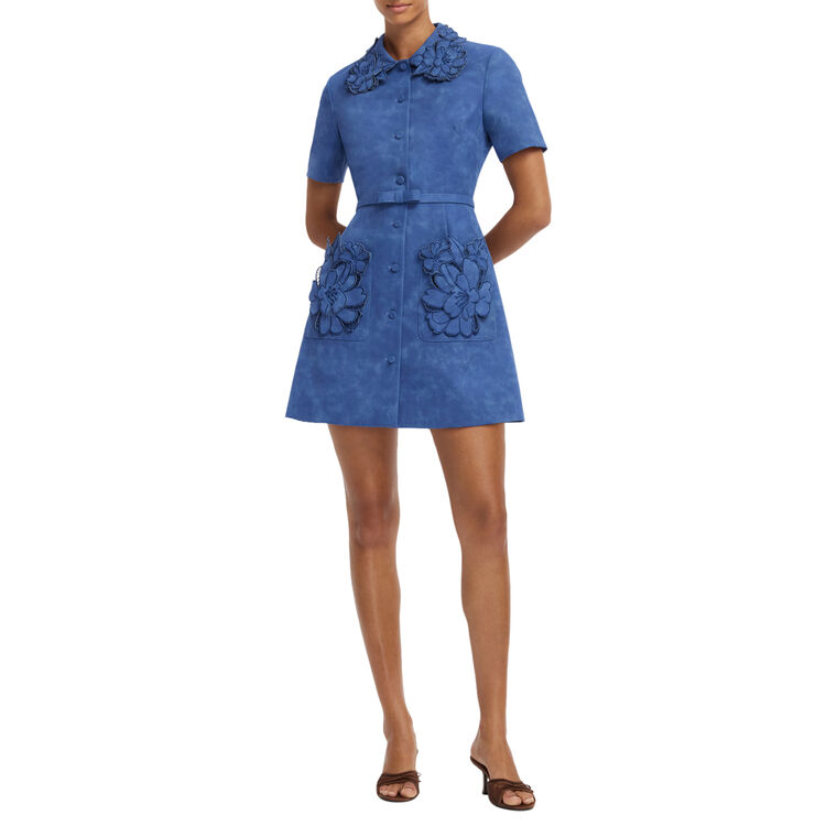 Ashley Applique Vegan Suede Mini Dress image number null