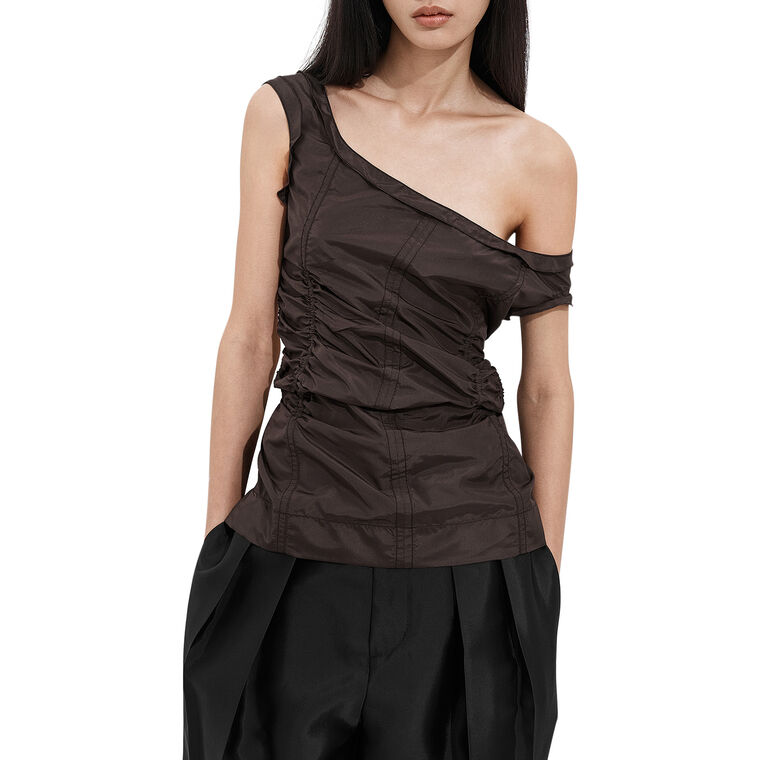 Sleeveless Washed Silk Taffeta Top image number null