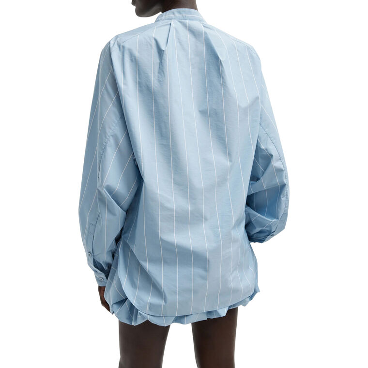 Striped Tech Poplin Raglan Tucked Shirt image number null