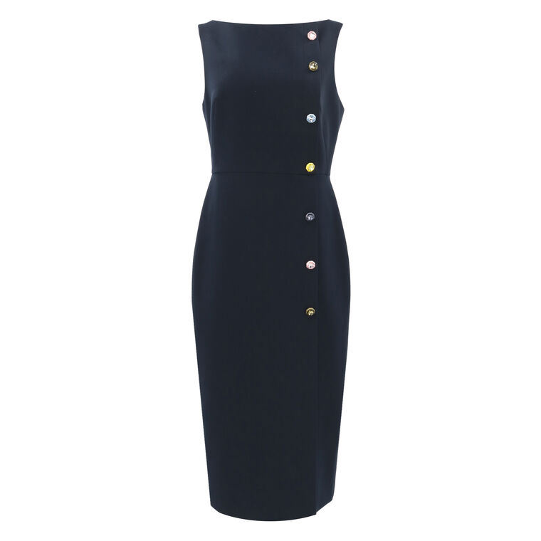 Jewel Button Boat Neck Sheath Dress image number null