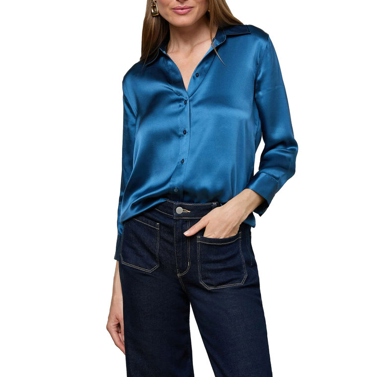 Dani 3/4 Sleeve Silk Blouse image number null