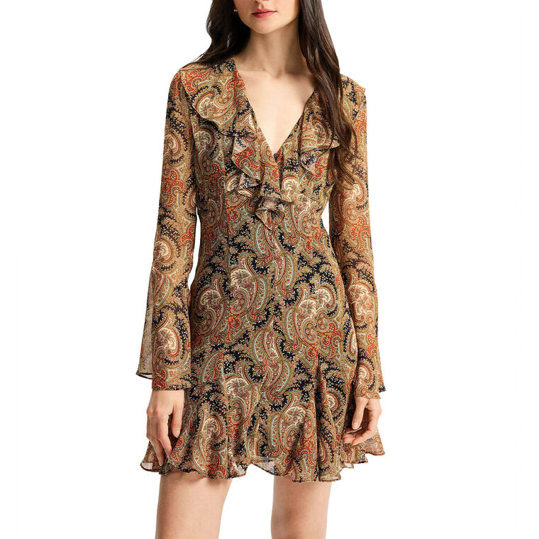 Adrienne Long Sleeve Silk Mini Dress image number null