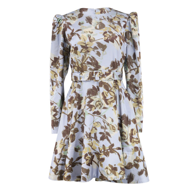 Tailored Satin Belt Dress image number null
