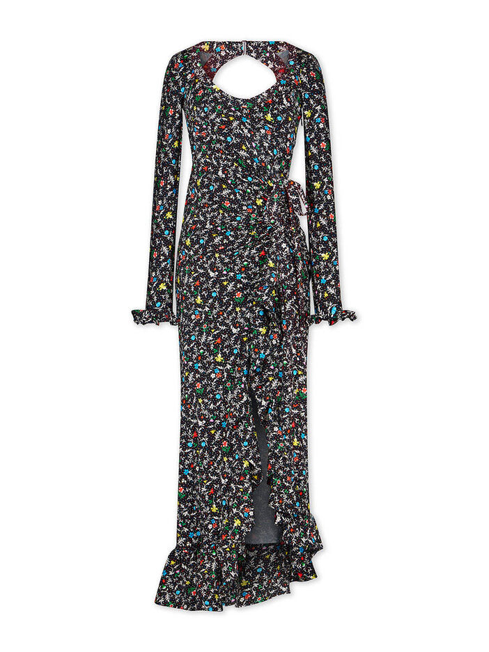 Long Sleeve Keyhole Back Dress image number null