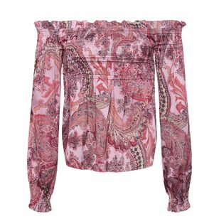 Ariela Off-The-Shoulder Long Sleeve Blouse