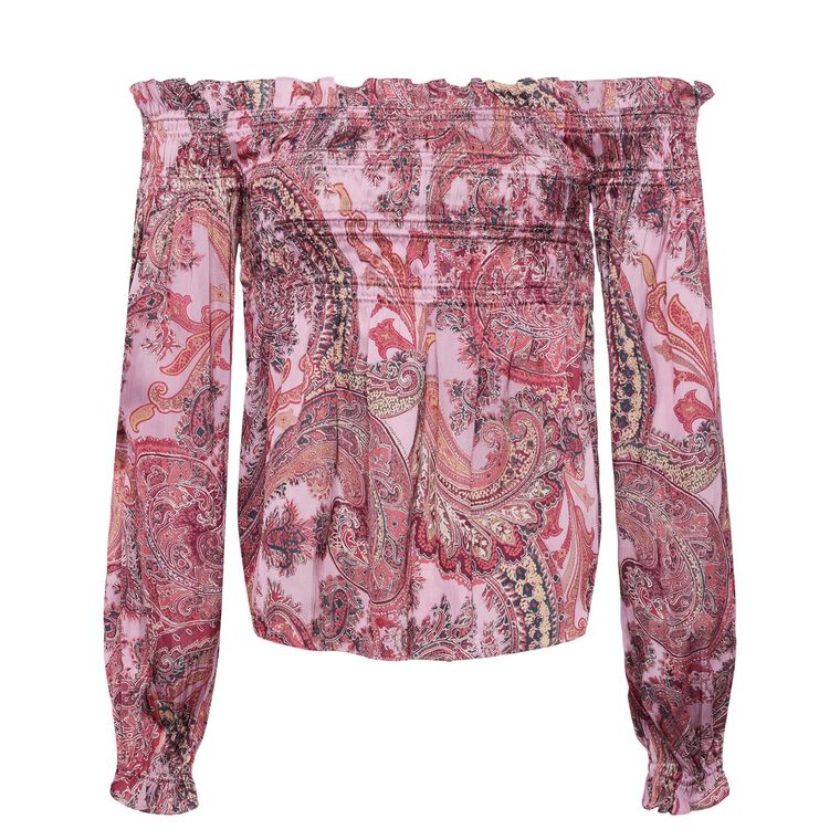 Ariela Off-The-Shoulder Long Sleeve Blouse image number null