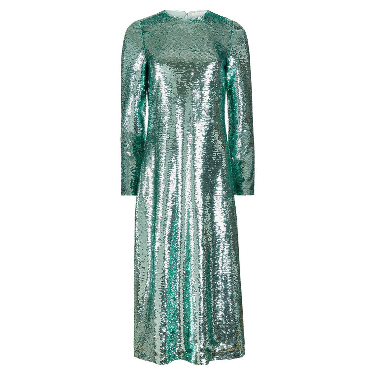 Bentley Crewneck Sequined Midi Dress image number null
