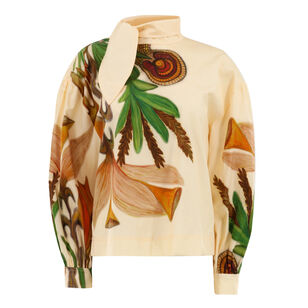 Pastel Long Sleeve High Neck Blouse