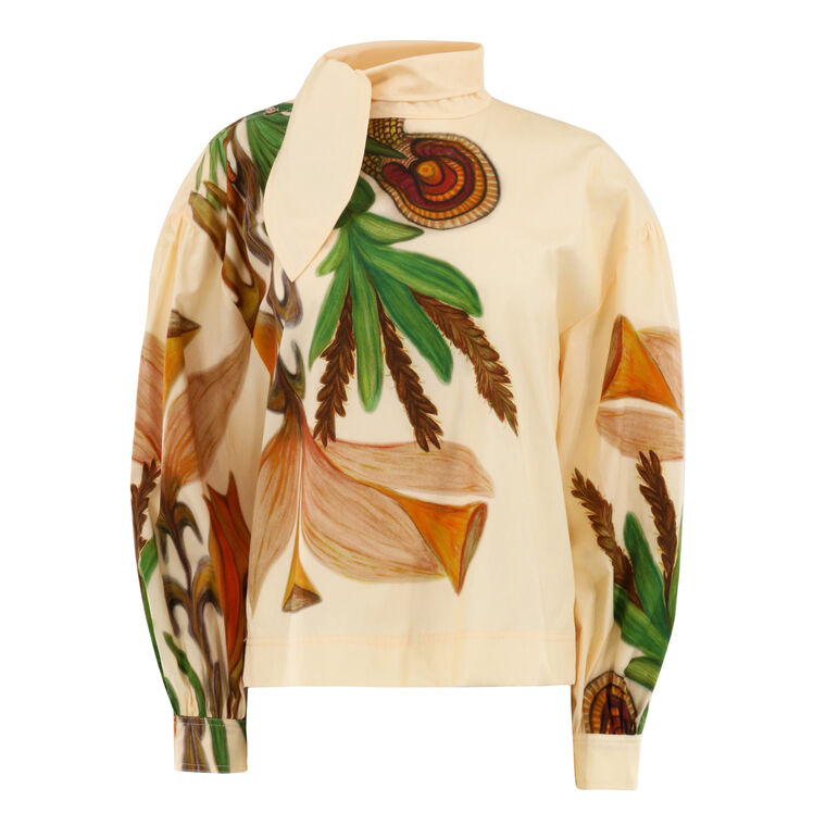 Pastel Long Sleeve High Neck Blouse image number null