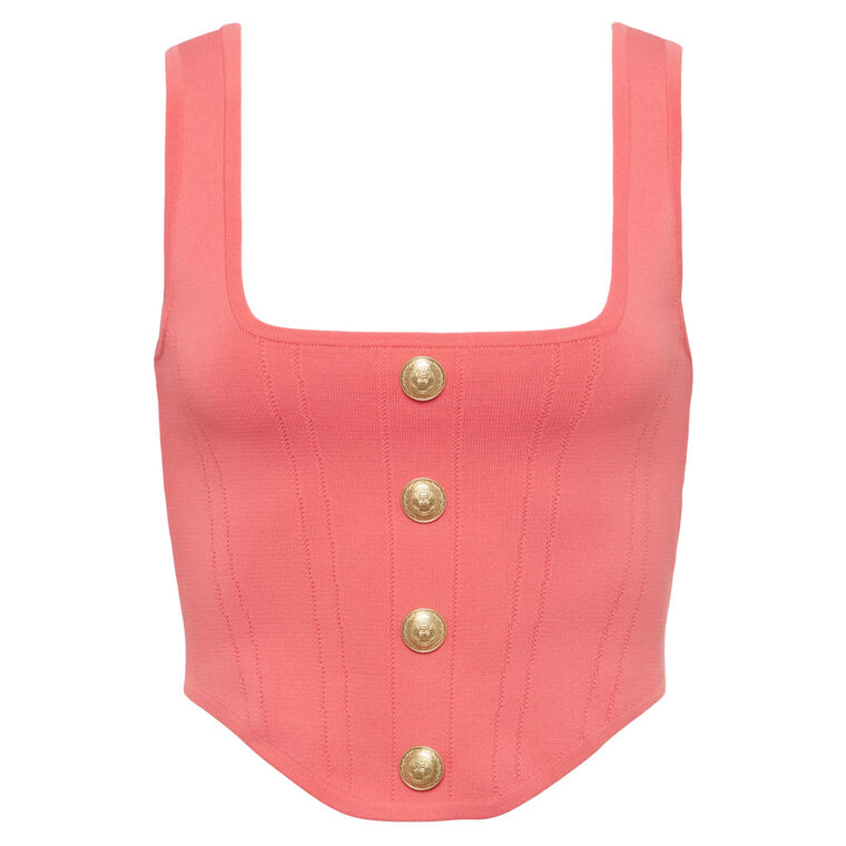Saga Square Neck Knit Corset Top image number null