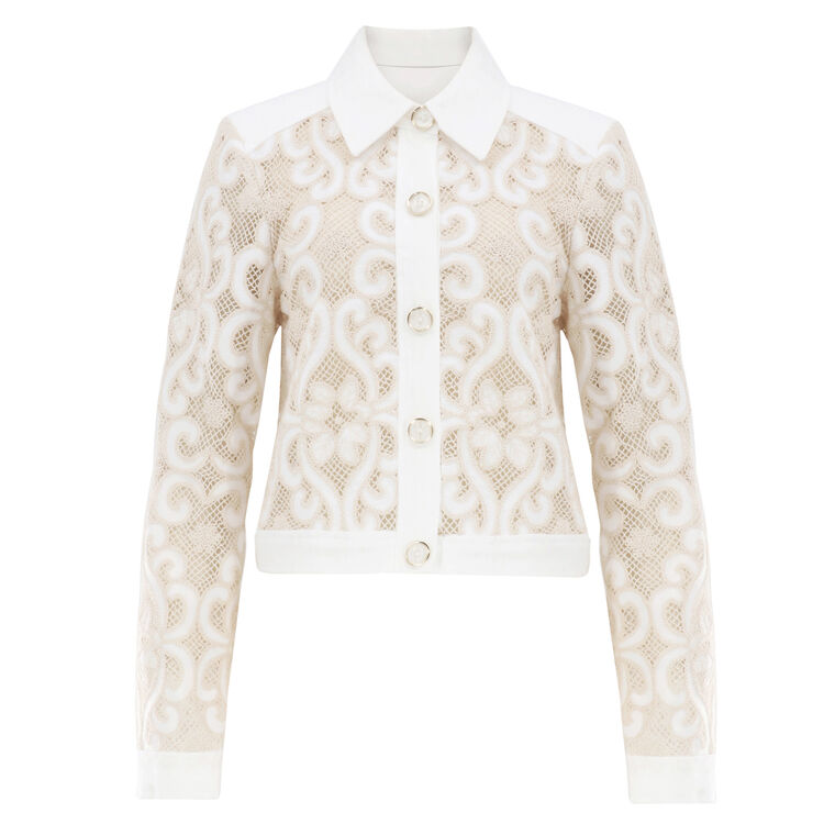 Saphire Embroidered Denim Jacket image number null