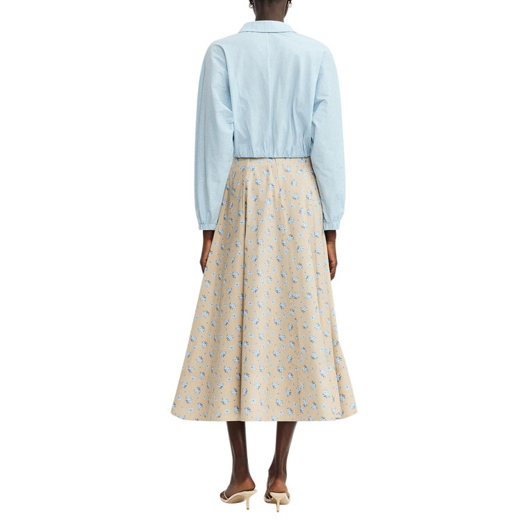 Floral Printed Cotton Parker Midi Skirt image number null