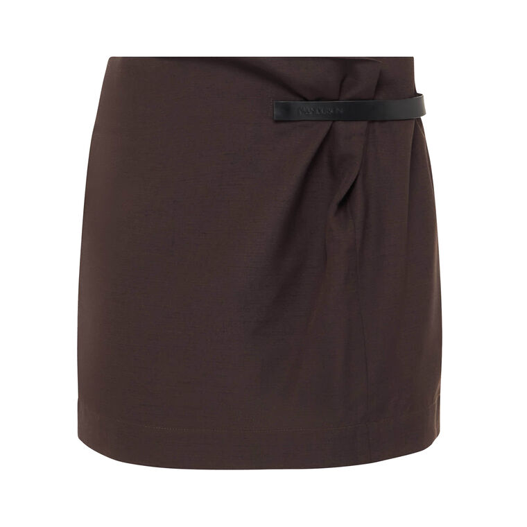 Leather Tab Mini Skirt image number null