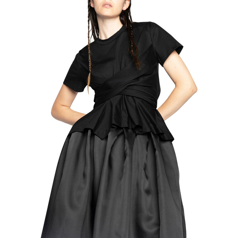 Cross Waist Drape T-Shirt image number null