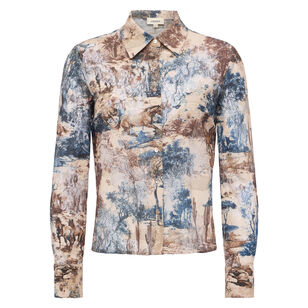 Maia Lace Long Sleeve Button Down Blouse