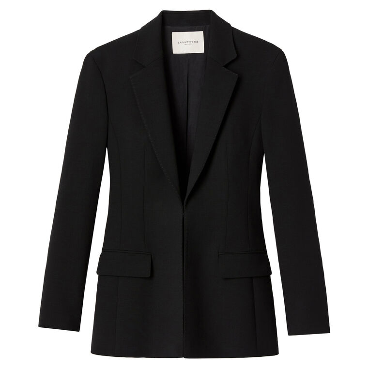 Responsible Wool Double Face Notch Lapel Fitted Blazer image number null