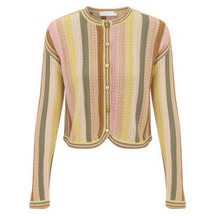Indra Stripe Crochet Cardigan