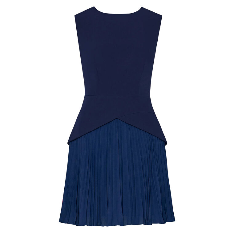 Haddy Mixed Media Pleated Mini Dress image number null