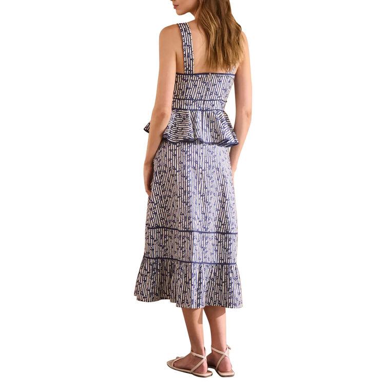 Lacey Sleeveless Peplum Midi Dress image number null