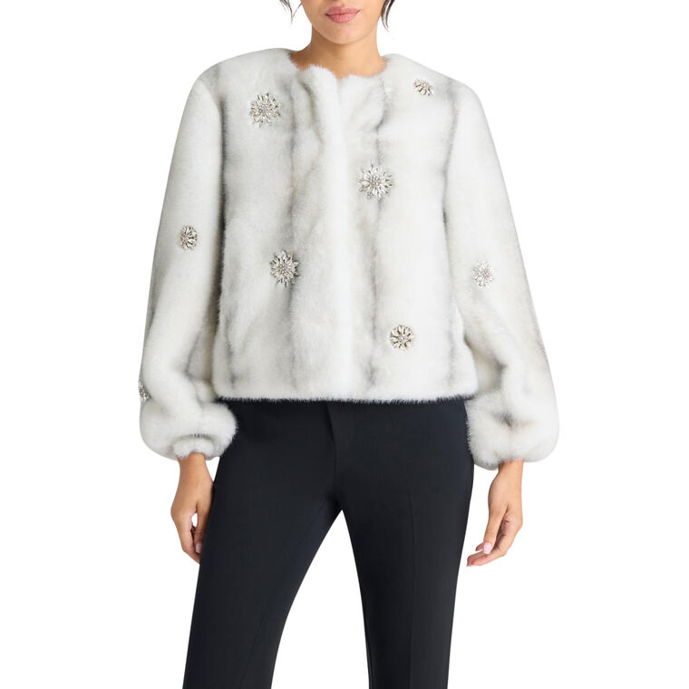 Benson Faux Mink Cropped Coat image number null