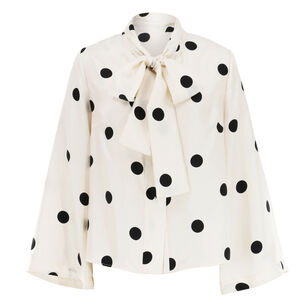 Naviglio Long Sleeve Tie-Neck Blouse