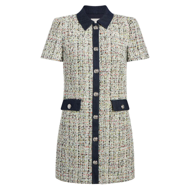 Anya Boucle Pammy Collared Mini Dress image number null