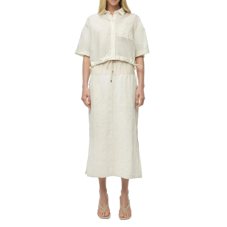 Huxen Drawstring Waist Midi Skirt image number null