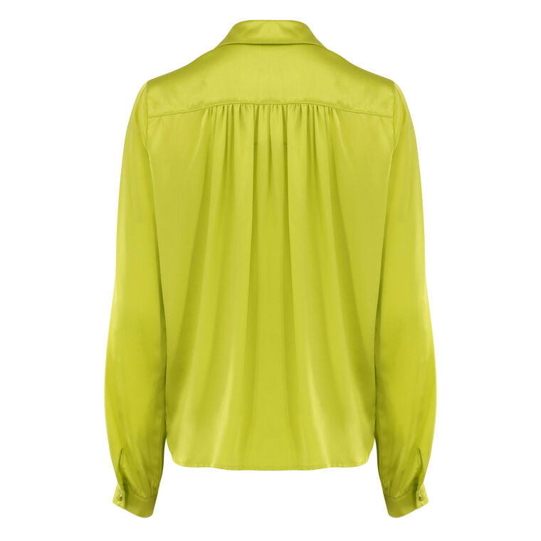 Celine Long Sleeve Silk Ruffle Shirt image number null