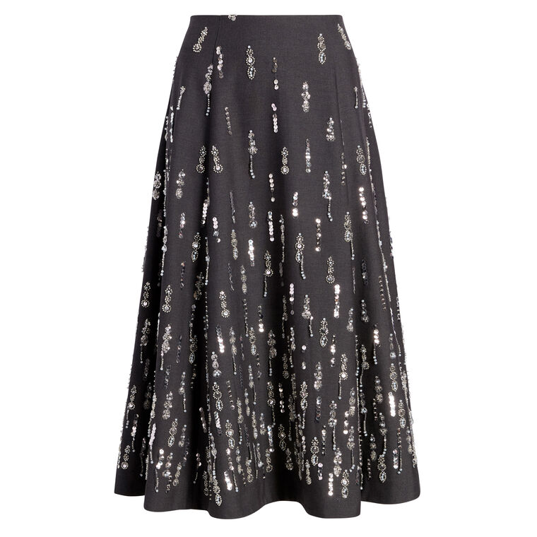 Selene Beaded Sequin Midi Skirt image number null