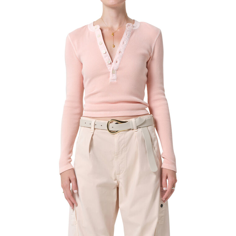 Drea Waffle Henley image number null