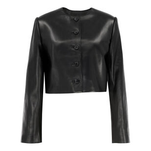The Ryder Crewneck Single Breasted Leather Jacket