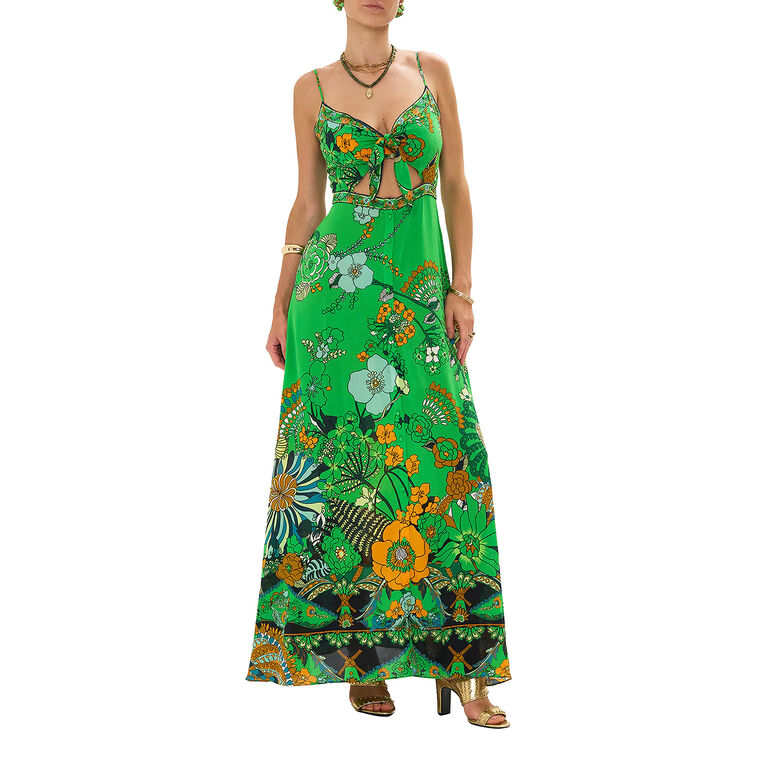 Tie Front Cut Out Maxi Dress image number null